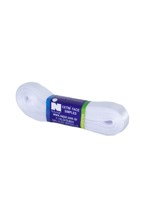 Fita de Cetim Nº03 15mm Peça com 10m Branca