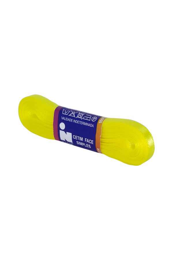 Fita de Cetim Nº01 7mm Peça com 10m Amarelo Canário