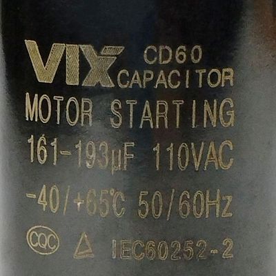 Capacitor De Partida Motores 161/193 Uf 110v