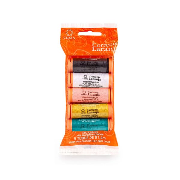 Linha Corrente Laranja para Costura BA65 com 5 Unidades Color 2 - Item Sortido