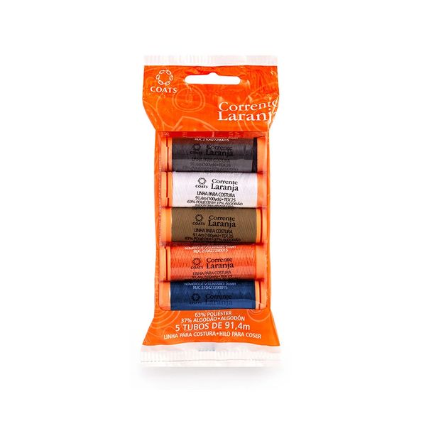 Linha Corrente Laranja para Costura BA65 com 5 Unidades Color 3 - Item Sortido Linha Corrente Laranja para Costura BA65 com 5 Unidades Color 3 - Item Sortido