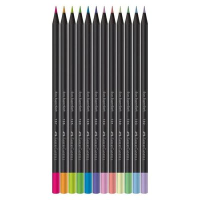 Lápis De Cor Supersoft Com 12 Cores 6 Neon + 6 Pastéis Faber-castell