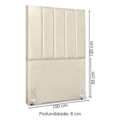 Cabeceira Solteiro 100 Cm Com Frame Dalia Corino Bege Artte Bege
