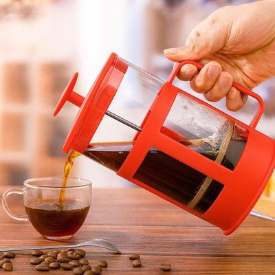 Cafeteira Francesa Prensa Inox Cremeira Vidro Jarra Cha Cafe Cremoso Manual Coador Filtro 350ml French Press
