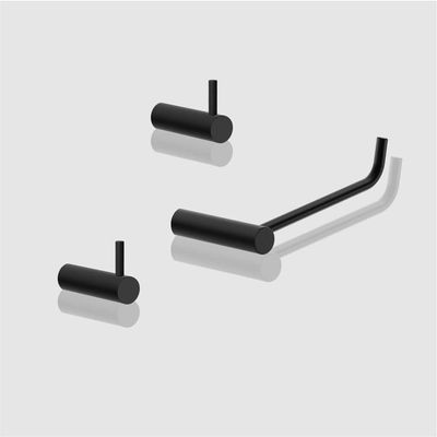 Kit Acessórios Para Banheiro Preto Fosco 3 Peças Grego Metal 2020or
