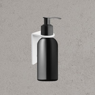 Suporte Frasco Shampoo Para Banheiro Branco Agata Grego Metal