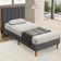 Base Para Cama Box Solteiro 88cm Sleep W01 Linho Cinza Escuro - Lyam Decor