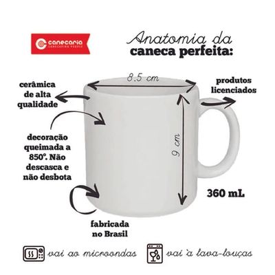 Caneca Estádio do Time de Guerreiros 360 ML Cerâmica Fluminense Licenciada Branco