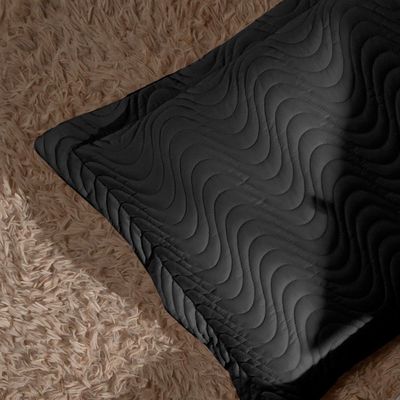 Porta Travesseiro Avulso 70cm x 50cm Com Debrum 1 Peça Laura Matelado  Toque 400 Fios 100% Poliéster - Preto