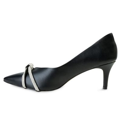 Scarpin Cia Perfeita CP23-62025 43 / Preto/Prata