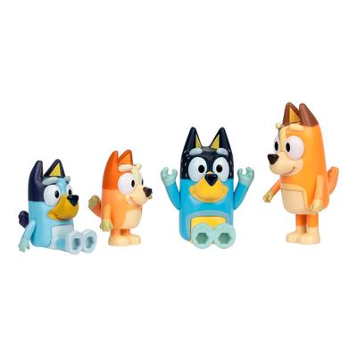 Bluey - Kit com 4 personagens 6cm - Family da Bluey