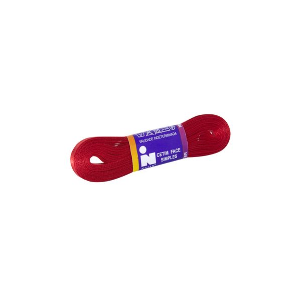 Fita de Cetim Nº01 7mm Peça com 10m Vermelho