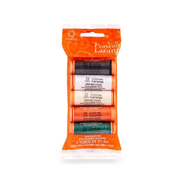Linha Corrente Laranja para Costura BA65 com 5 Unidades Color 1 - Item Sortido