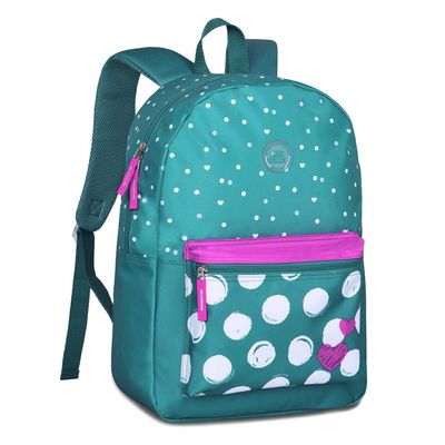 Mochila Juvenil 17" Feminina Bolinhas e Coração MF25073 - Clio