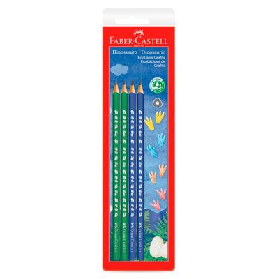 Kit Ecolapis Grafite Dinossauro Com 4 Unidades Faber Castell