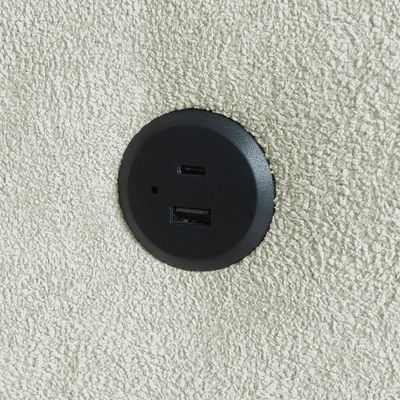 Sofá 5 Lugares Retrátil e Reclinável com USB Absoluto Linho Verde