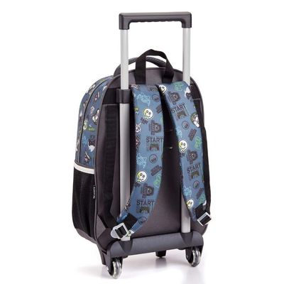 Kit Mochila Rodinhas Lancheira Estojo Infantil Gamer Player On Escolar Jogos Video Game Seanite
