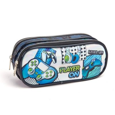 Kit Mochila Rodinhas Lancheira Estojo Infantil Gamer Player On Escolar Jogos Video Game Seanite