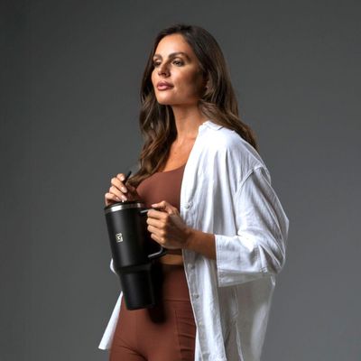 Copo Térmico com Canudo Dual 1,2L Preto U / Preto