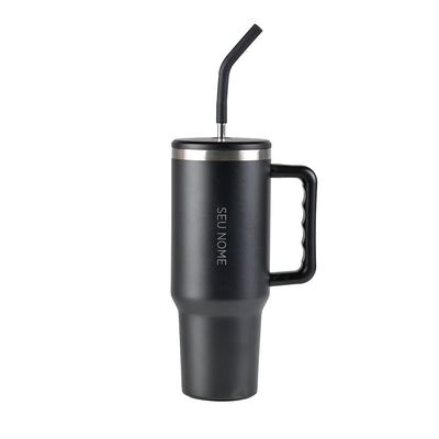 Copo Térmico com Canudo Dual 1,2L Preto U / Preto