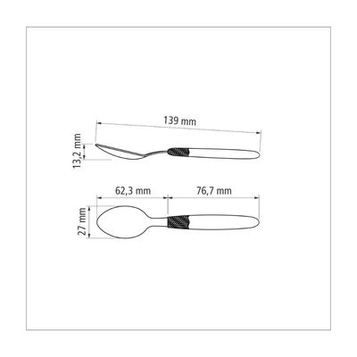 Kit 12 Colher Cha Tramontina Ipanema Inox Vermelho