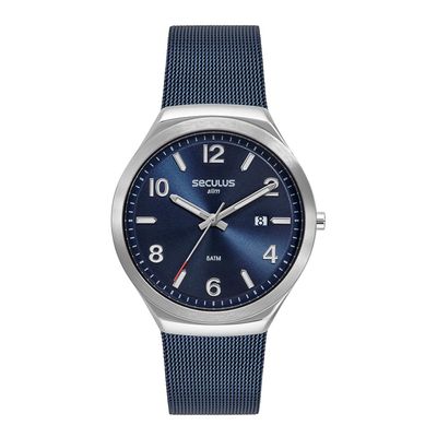 Relógio Seculus Masculino Ref:77288gpsvoa3 Slim Mesh Bicolor
