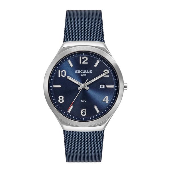 Relógio Seculus Masculino Ref:77288gpsvoa3 Slim Mesh Bicolor