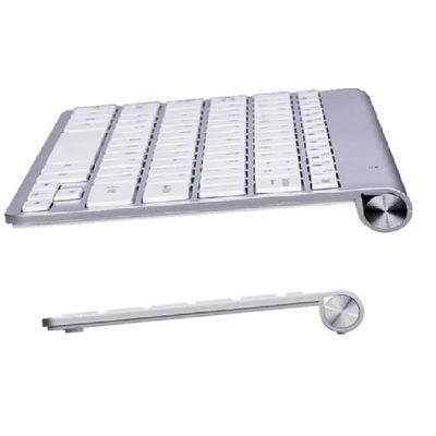 Kit Teclado Slim Com Mouse Sem Fio 2.4g Ultra Fino Para Pc Notebook Prata