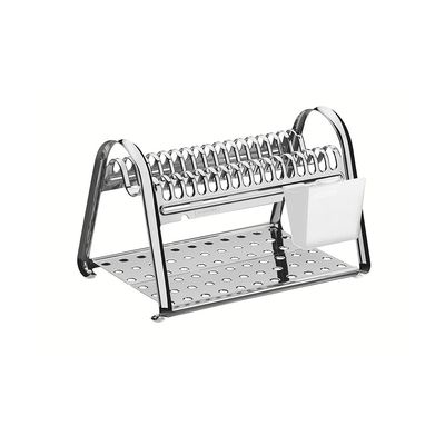 Escorredor de Louça Ciclo em Aço Inox com Porta Talheres Branco - Tramontina Cinza