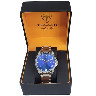 Relógio Tuguir Masculino Ref: Tg9167d Tgi37101 Casual Aço Prateado