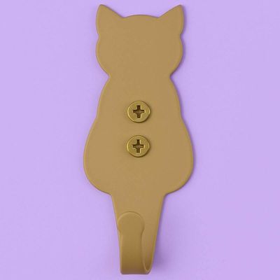 Kit 3 Ganchos Penduradores Cachorro Gato Elefante 8cm Dourados Luft Masutti Casacos Multiuso