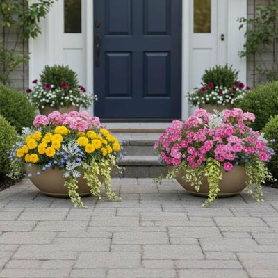 Kit 2 Vasos Indi 22cm para Planta Folhagens Flores Polietileno Tramontina Areia Jardim Varanda