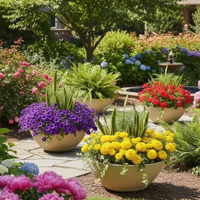 Kit 4 Vasos Decorativos para Plantas Flores 17cm Polietileno Areia Tramontina Jardim Varanda