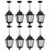 Kit 8 Pendentes Luminárias de Teto Bivolt Termoplástico Preto 21x58cm Lente Fosca Dital Área Gourmet Garagens Bivolt