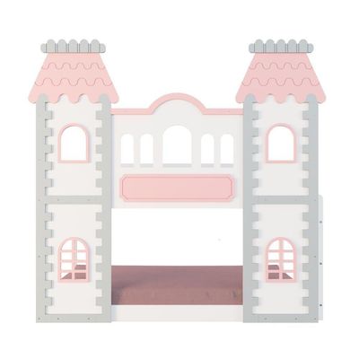 Beliche Montessoriano Castelo Encantado - Madeira Maciça Branco/cinza/rosa | Housin