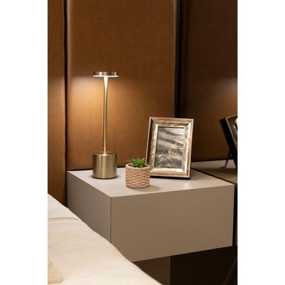 Luminária De Mesa Led 3 Tons Usb Cosmos 8 X 35 Cm Dourada Wolff