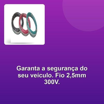 Fio Cabinho Auto Plastic Pompéia 2,5mm 300v Verde Com100m