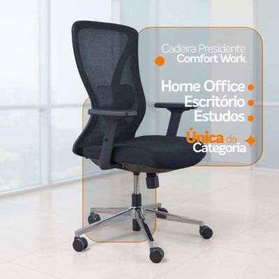 Kit 2 Cadeiras De Escritório Diretor Ergonômica Oficial Corporativa Work Sem Apoio