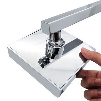 Chuveiro Ducha Autolimpante Quadrado Cromado Articulável Solar Ou Gás Metal Luxo