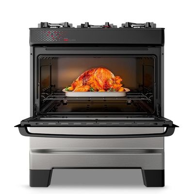Fogão A Gás Mesa De Vidro Forno 84l Esmaltec Ideal Top Glass Inox 5 Bocas Bivolt