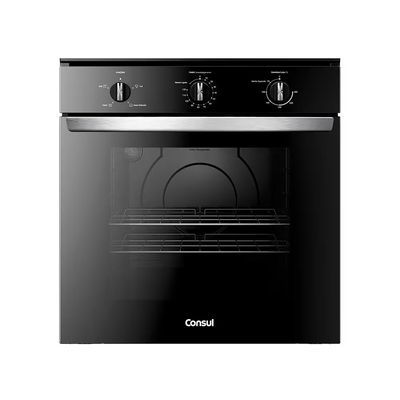 Forno Elétrico de Embutir 84 Litros COB84BE Porta Removível Timer Auto desligamento Luz Interna Consul Preto / 220V