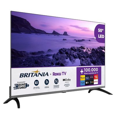 Smart TV 50 4K UHD B50CRA Roku TV HDR10 Dolby Audio Britânia Cinza / Bivolt