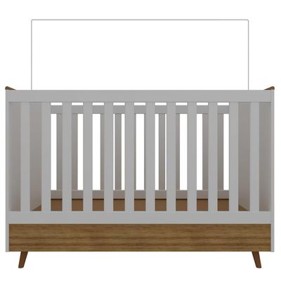 Berço 2 em 1 Ternura Plus MDP Acabamento FF Bartira Branco Wood
