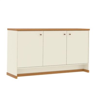 Buffet Aparador 3 Portas 136cm Com Tampo 25mm Verbena - Off White E