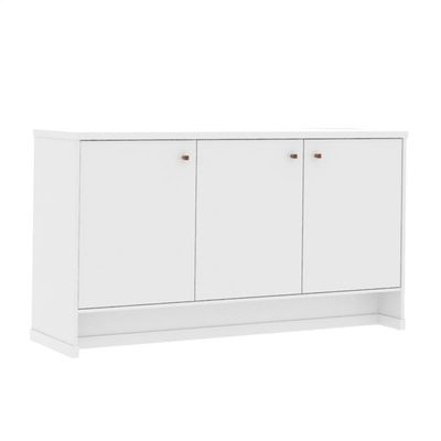 Buffet Aparador 3 Portas 136cm Com Tampo 25mm Verbena - Branco