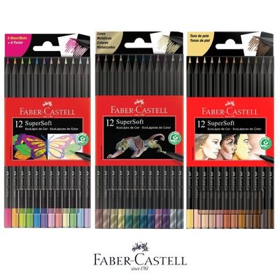 Kit Completo Supersoft Cores Neon - Pastel + Metálicas + Tons De Pele Faber-castell