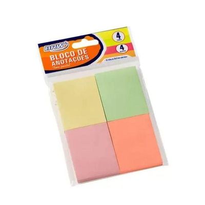 Bloco Auto Adesivo Para Anotações Tons Pastel 38x51mm Brw