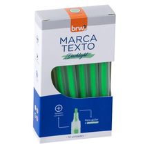 5 Caixas Marca Texto Fluorescente Transparente 12 Unidades Brw Verde