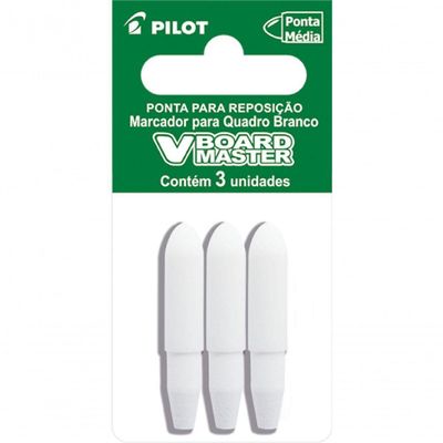 Kit Marcador Para Quadro Branco + Refil + Ponta Pilot V-board Master Vermelho