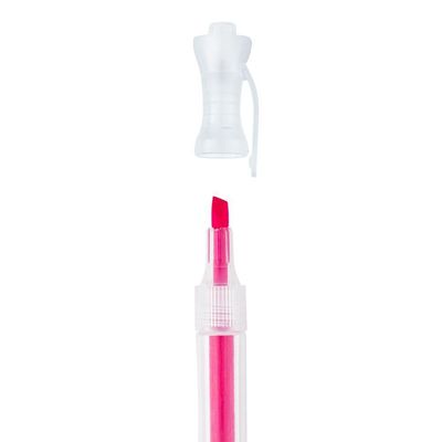 Caixa Marca Texto Fluorescente Transparente 12 Unidades Brw Rosa
